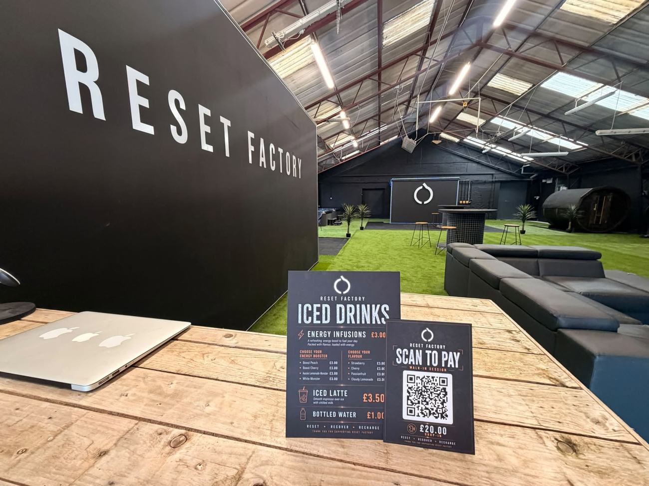 Inside the Reset Factory warehouse space in Portadown
